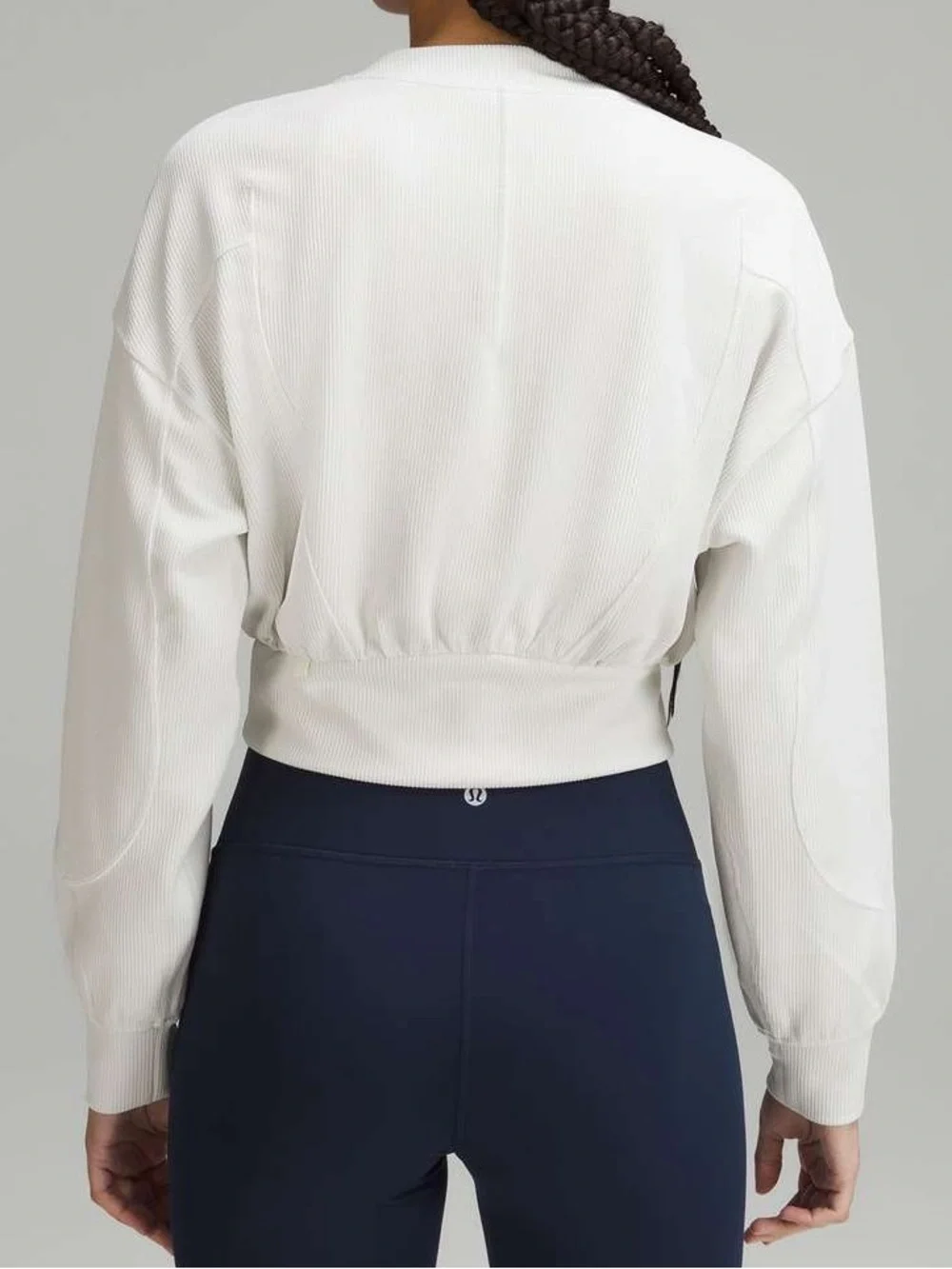 Lululemon Ribbed Softstreme Cropped Jacket Bone White Cream Size 2 Coat